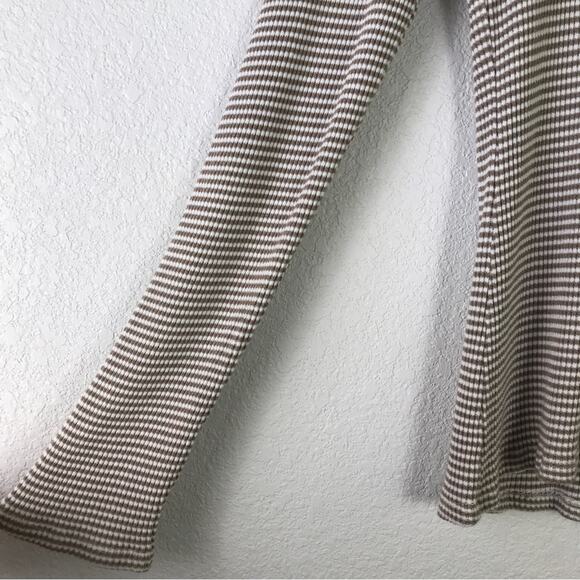 Anthropologie Dolan Striped Snap Button Mock Neck Turtleneck Ribbed Top Size S - Picture 5 of 9